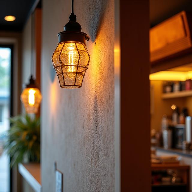 Interior design detail of the cafe